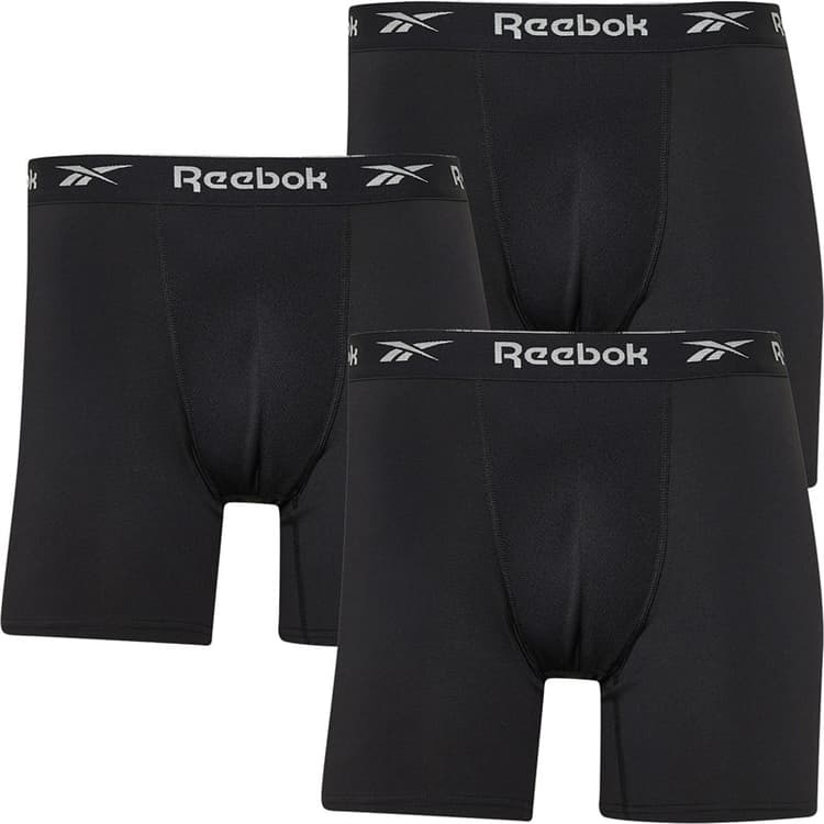 Reebok Heren Ainslie Performance Drie Pack Medium Trunks Zwart
