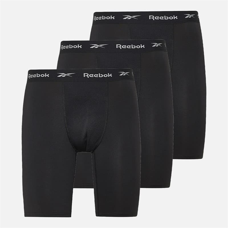 Reebok Heren Hogan Performance Lange Boxershorts Driepack Zwart - Afbeelding 1