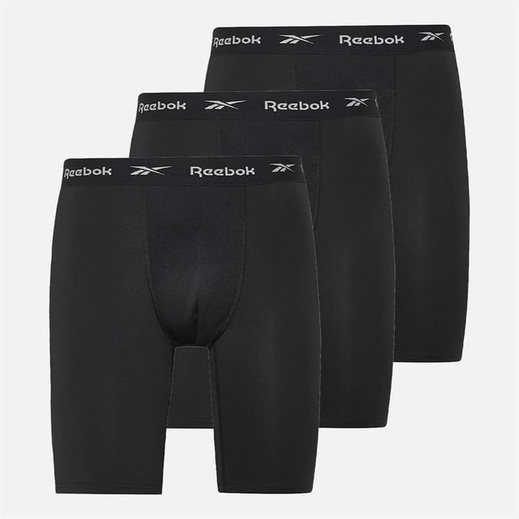 Reebok Heren Hogan Performance Lange Boxershorts Driepack Zwart