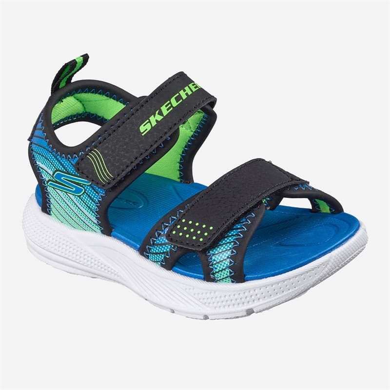 SKECHERS Jongens Microspec Splash Sandalen Zwart - Afbeelding 3