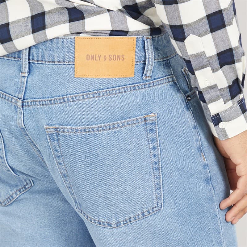 ONLY & SONS Heren Straight Fit Jeans Medium Blue Denim - Afbeelding 3