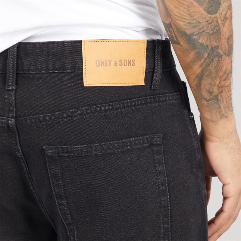 ONLY & SONS Heren Straight Fit Jeans Black Denim - Afbeelding 3