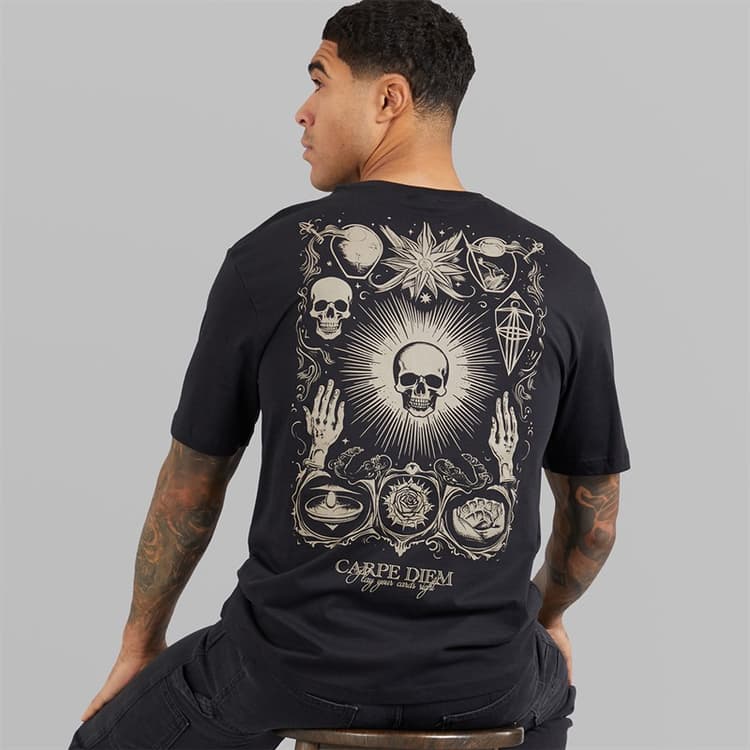 ONLY & SONS Heren Tristan Relaxed T-shirt Zwart/Skull