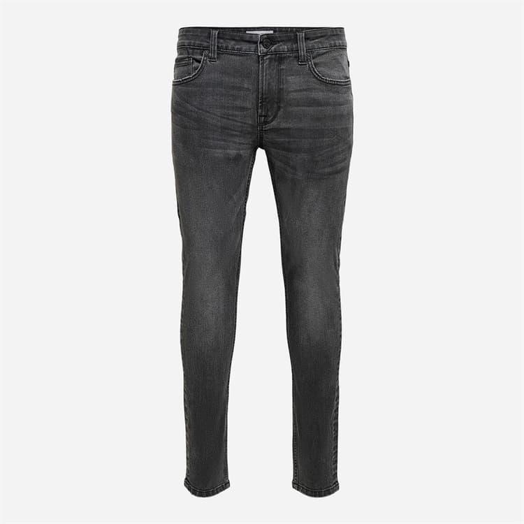 ONLY & SONS Heren Warp Skinny Zwarte Gewassen Jeans Black Denim