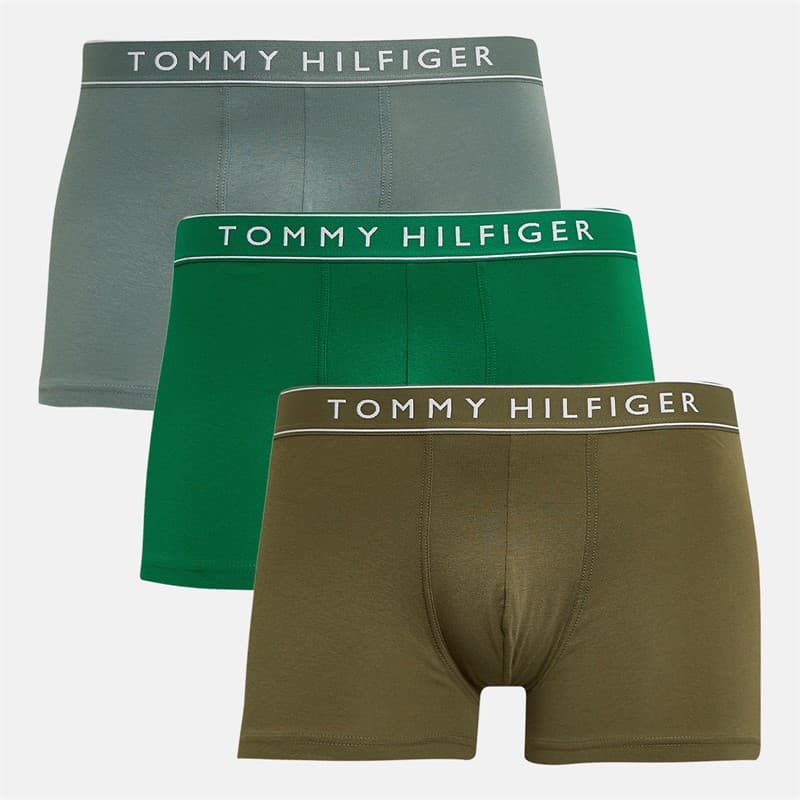 Tommy Hilfiger Heren Drie Pak Onderbroeken Unt Olive/Nvue Groen/Grvty Groen - Afbeelding 1