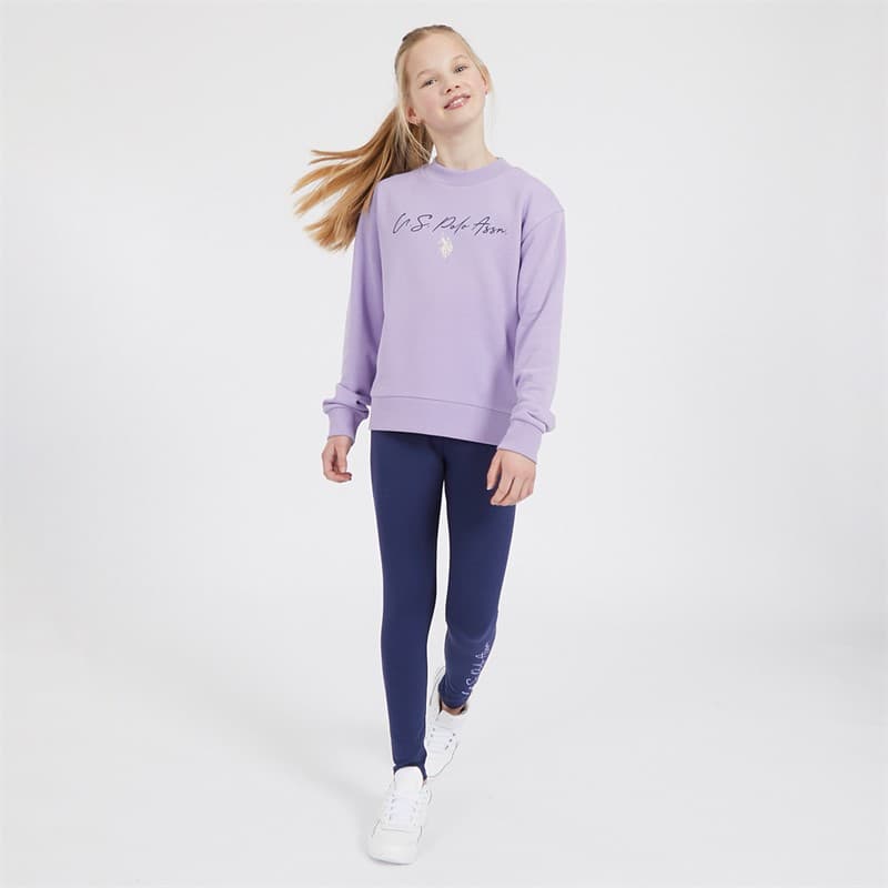 U.S. POLO ASSN. Meisjes Script Trainingspakken Blauw - Afbeelding 3