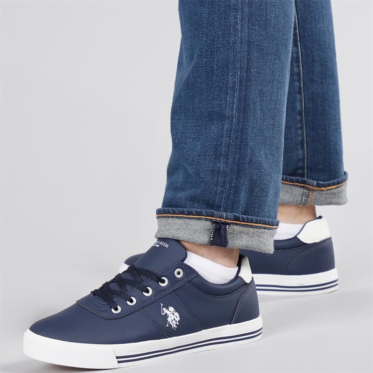U.S. POLO ASSN. Heren Bobby PU Sneakers Marineblauw/Wit PU