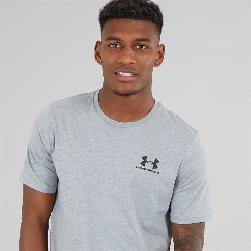 Under Armour Heren Sportstyle T-Shirt Gemeleerd Lichtgrijs - Afbeelding 3