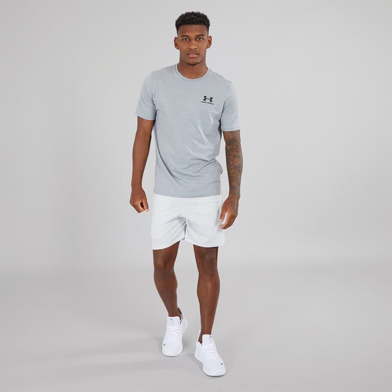 Under Armour Heren Sportstyle T-Shirt Gemeleerd Lichtgrijs - Afbeelding 4