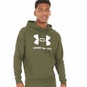 Under Armour Hoodie met UA Rival Fleece Logo voor Heren Marine OD Groen/Wit
