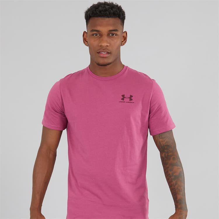 Under Armour Heren UA Sportstyle Linker Borst Korte Mouw T-Shirt Fuchsia Dusk / Donker Maroon