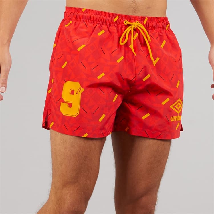 Umbro Heren Racer Zwemshort Rood/Oranje/Navy