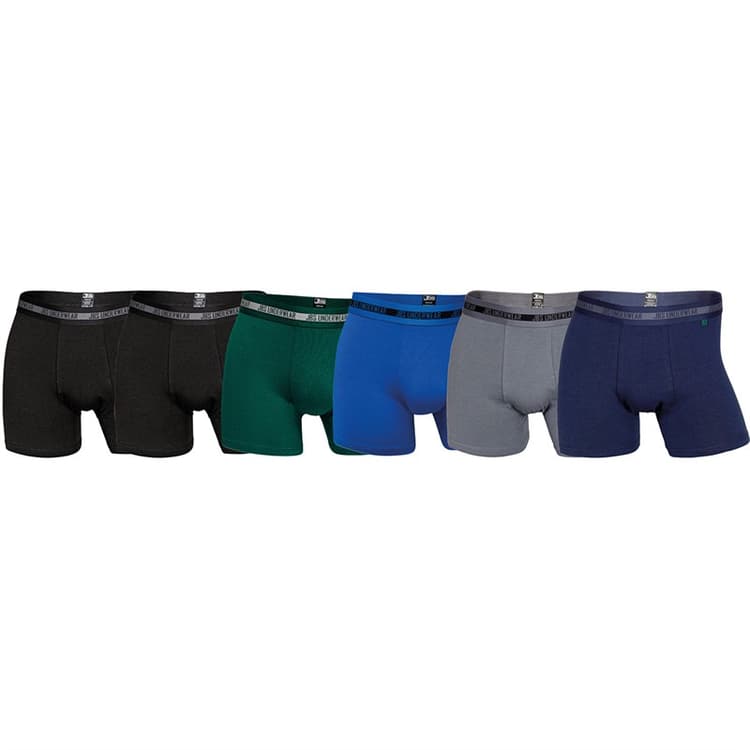 JBS Heren Zes-Pack Bamboe Boxers Meerdere Kleuren