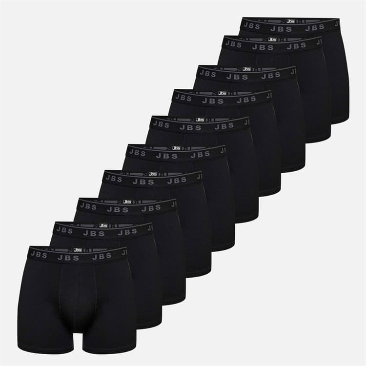 JBS Heren Tien Pak Bamboo Boxers Zwart