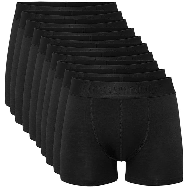 Resteröds Heren Tien Pack Boxers Zwart