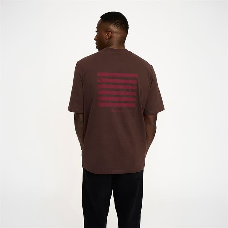 Resteröds Heren T-shirt met print Bruin