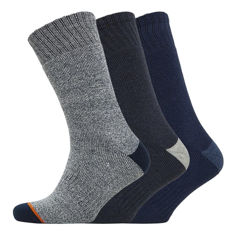 WEATHERPROOF Heren Thermo Sokken Driepack Navy/Blauw/Grijs Navy