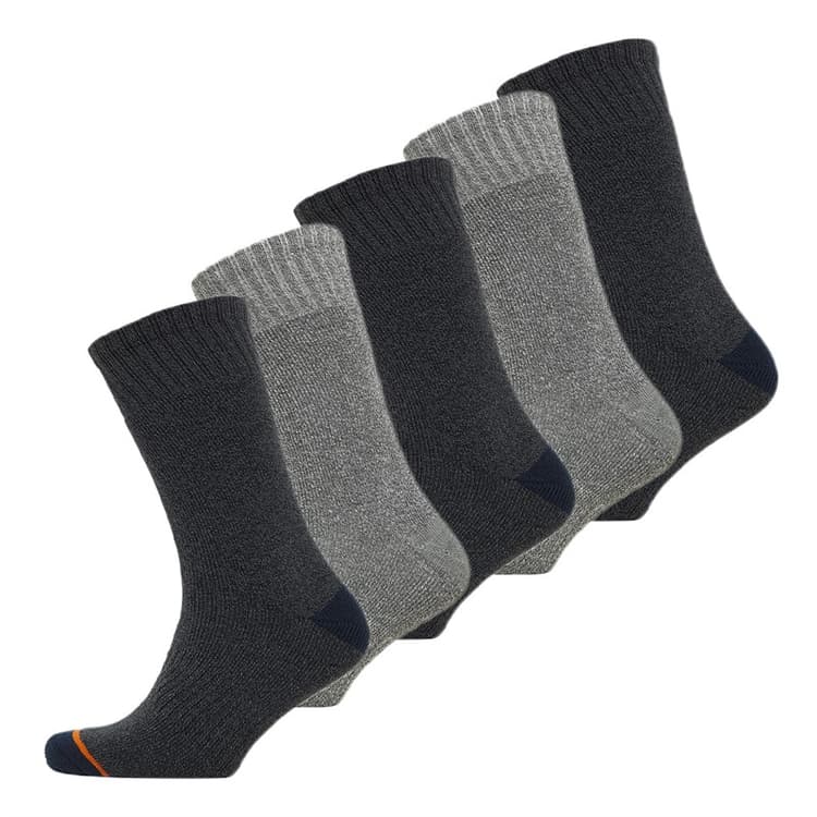WEATHERPROOF Sokken Heren 5-Pack Thermische Crew Grijs/Marineblauw