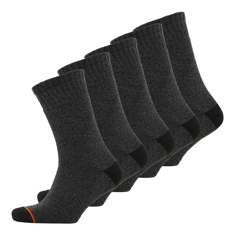WEATHERPROOF Heren Thermische Sokken Crew 5-pack Zwart