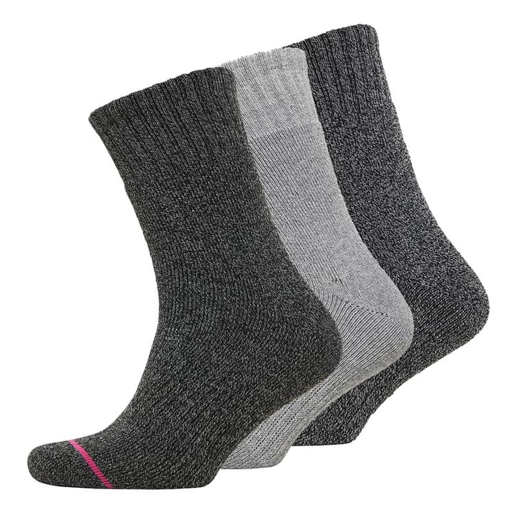 WEATHERPROOF Dames Thermo Sokken 3-Pack Paars Melange/Middelgrijs/Zwart Licht Pastel Paars