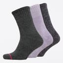 WEATHERPROOF Dames Thermische Crew Sokken Driepack Grijs/Paars