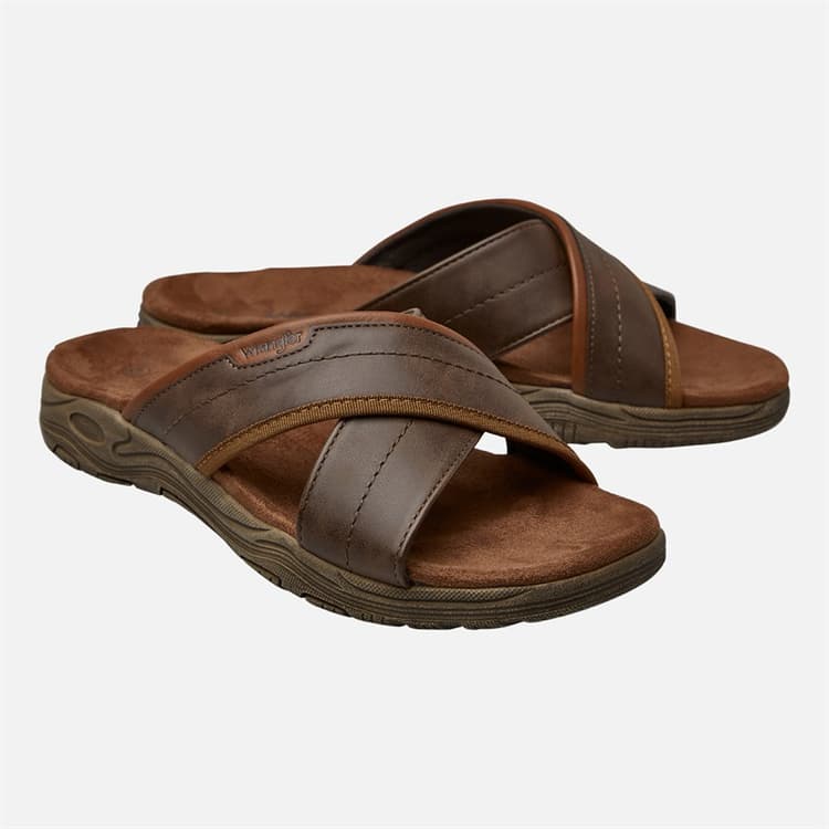 Wrangler Heren Tripp Slippers Chestnut