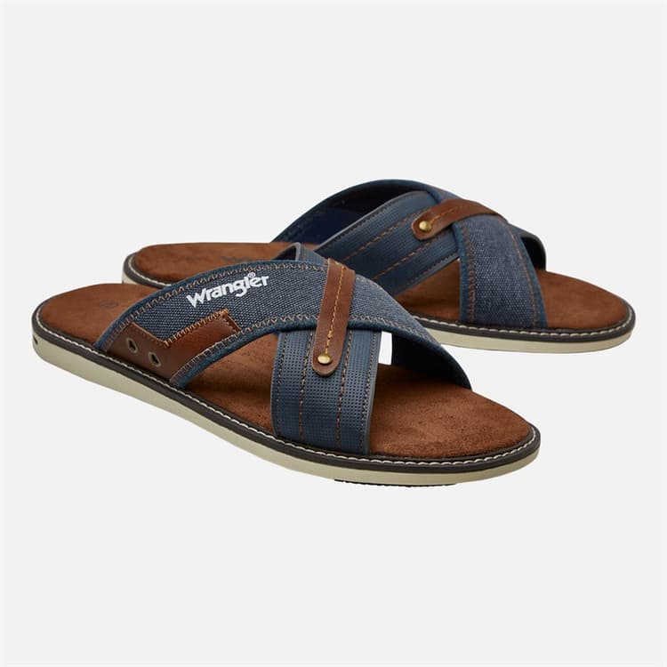 Wrangler Heren Calvin Slippers Dress Blues