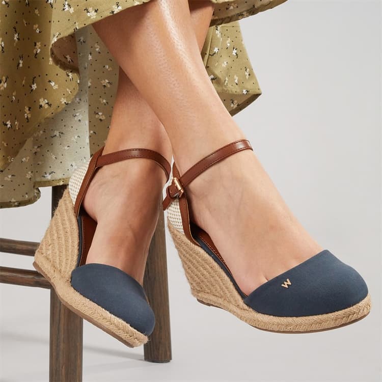 Wrangler Dames Brava Enkelband Espadrilles Sandalen Dark Denim