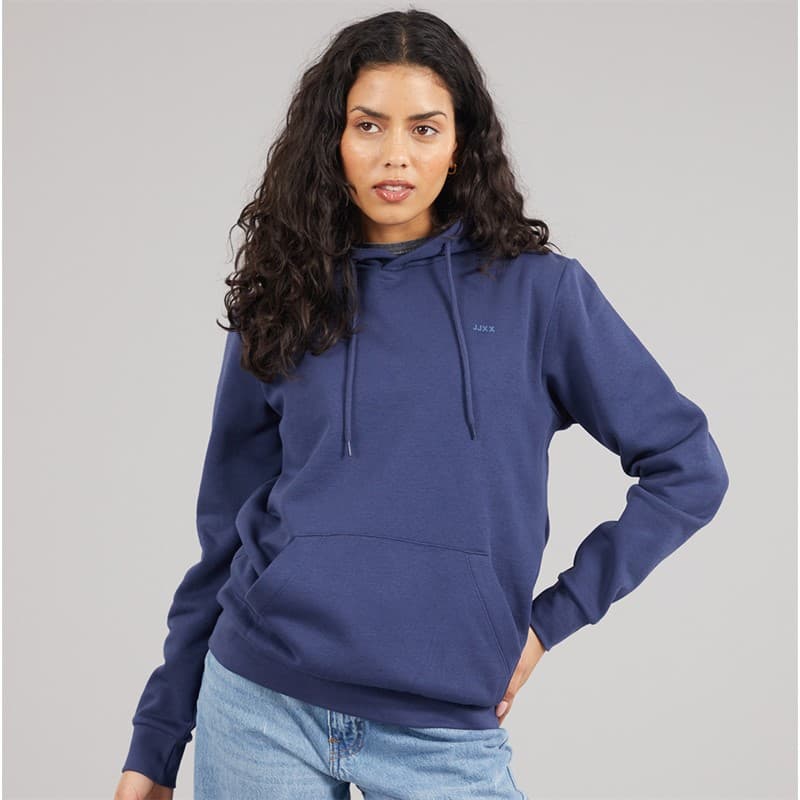 JJXX Dames Abbie Hoodie Marine Academie/Donker Denim - Afbeelding 3