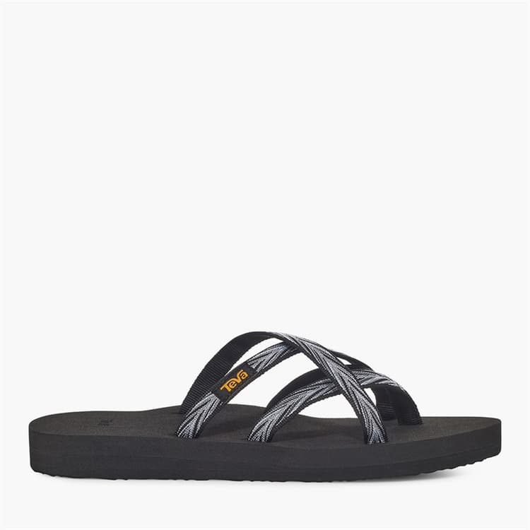 Teva Dames Olowahu Sandalen Palms Black/Wit