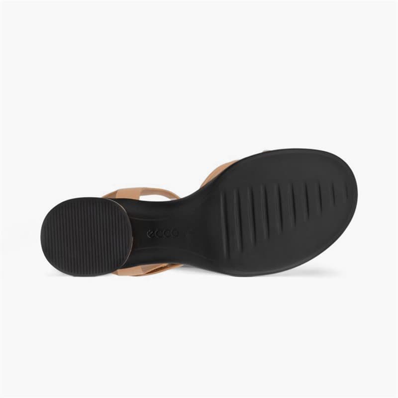 ECCO Dames Gebeeldhouwde 36 Buizen Lederen Hoge Hak Sandalen Biscuit - Afbeelding 5