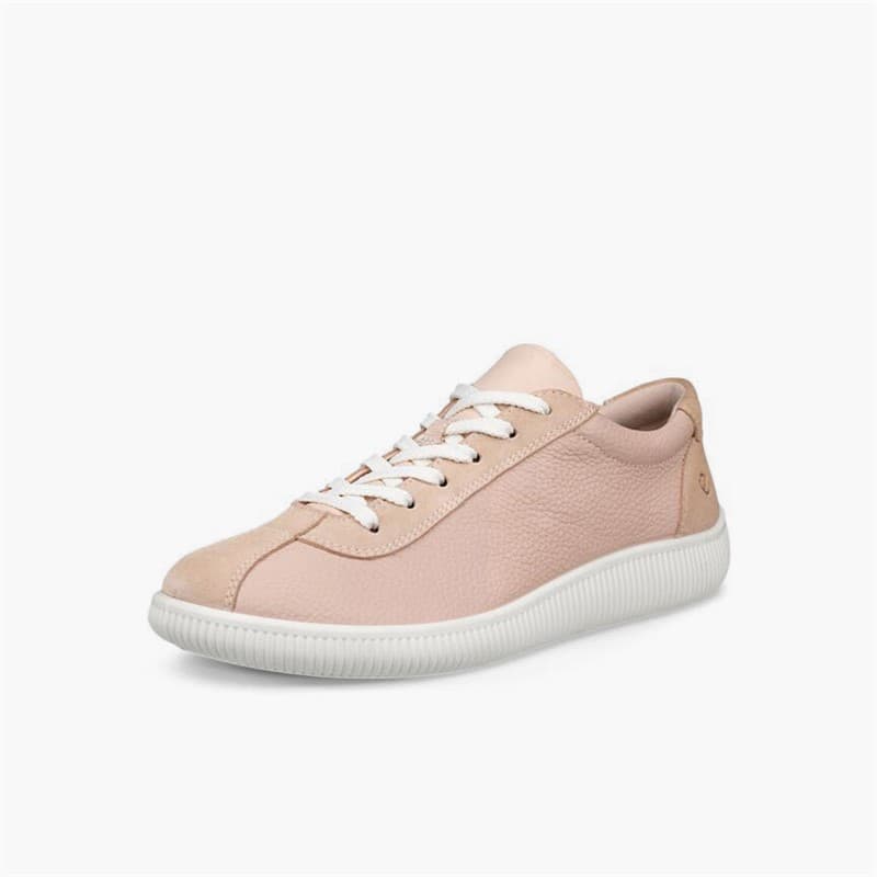 ECCO Dames Zacht Nul Leer Sneakers Rose Dust - Afbeelding 2
