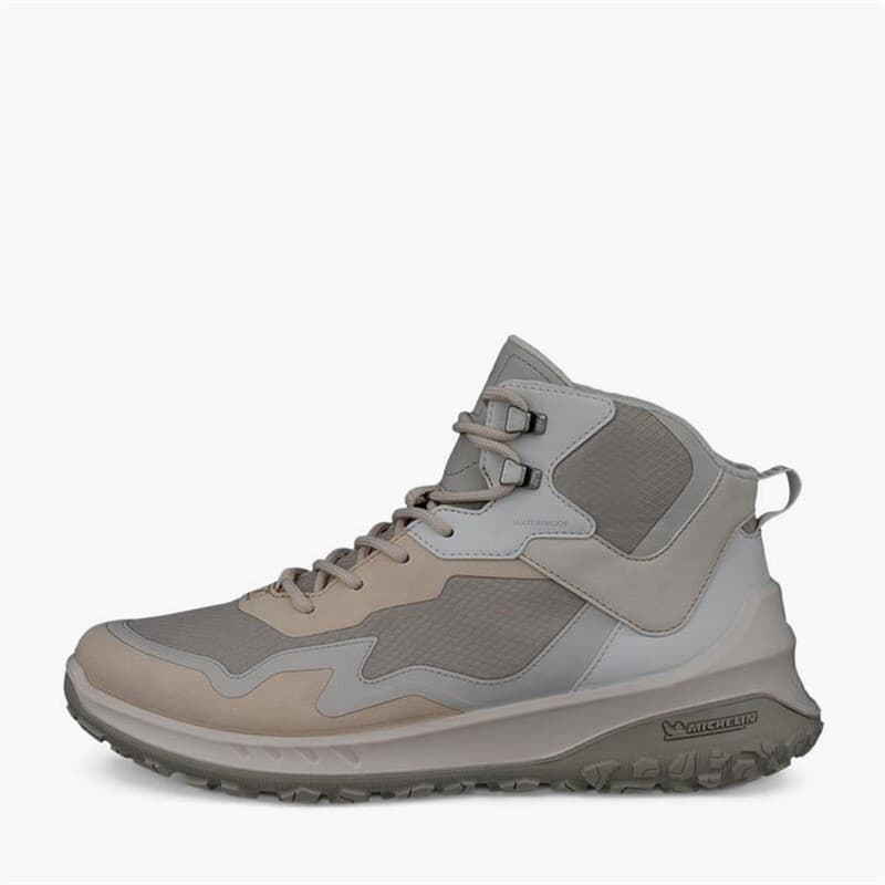 ECCO Dames ULT TRN Nubuck Waterdichte Mid Wandelschoenen Limestone/Gravel/Shadow White - Afbeelding 1