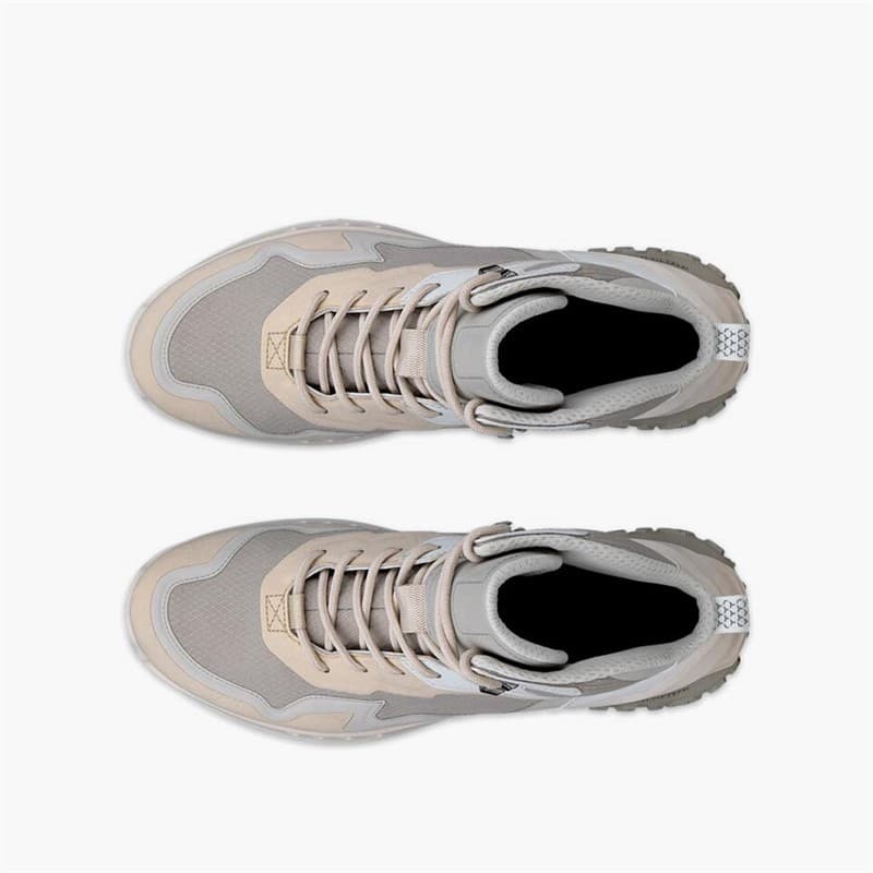 ECCO Dames ULT TRN Nubuck Waterdichte Mid Wandelschoenen Limestone/Gravel/Shadow White - Afbeelding 4