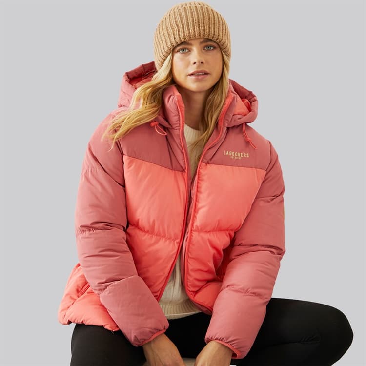 Lagooners Dames St Agnes Korte Puffer Jas Rood