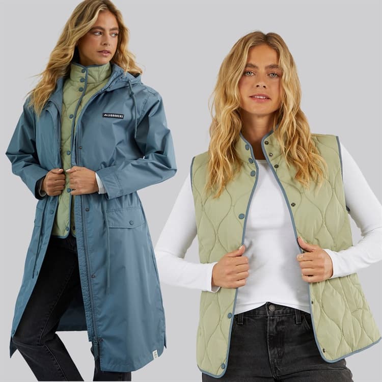 Lagooners Dames Eskdale 2-In-1 Jas Marineblauw/Groen