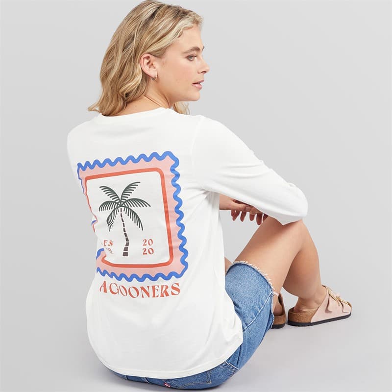 Lagooners Dames Lanternwood Lange Mouwen T Shirt Ecru - Afbeelding 1