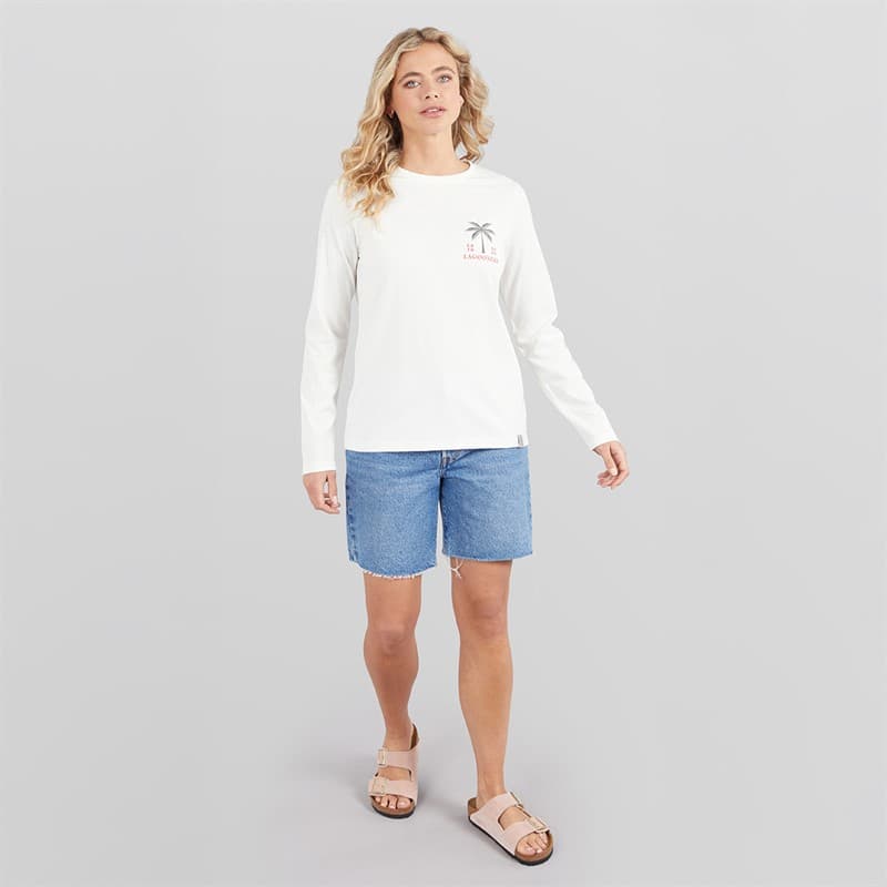 Lagooners Dames Lanternwood Lange Mouwen T Shirt Ecru - Afbeelding 4