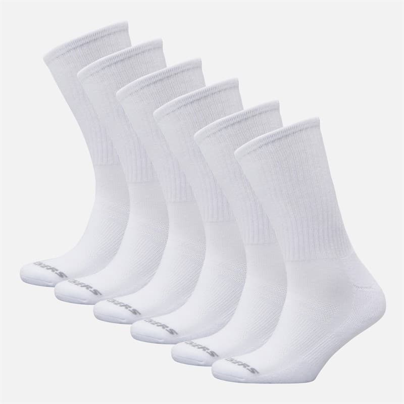 SKECHERS Set van 6 Crew Sokken wit Traditional - Afbeelding 1