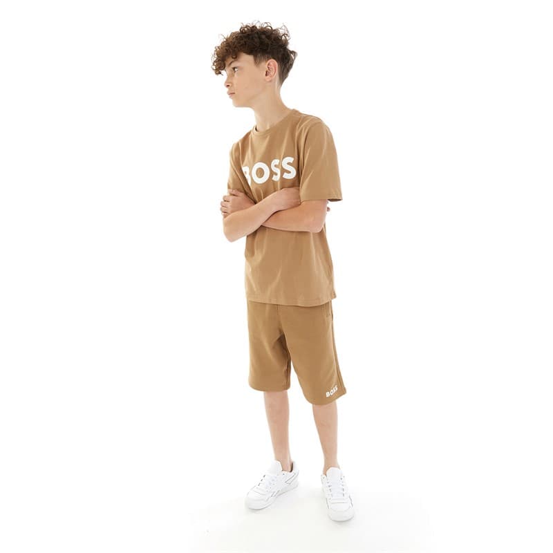 BOSS Jongens Jersey shorts Bruin - Afbeelding 3
