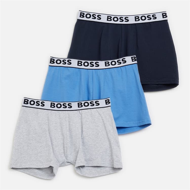 BOSS Jongens Set van 3 Boxers Marineblauw