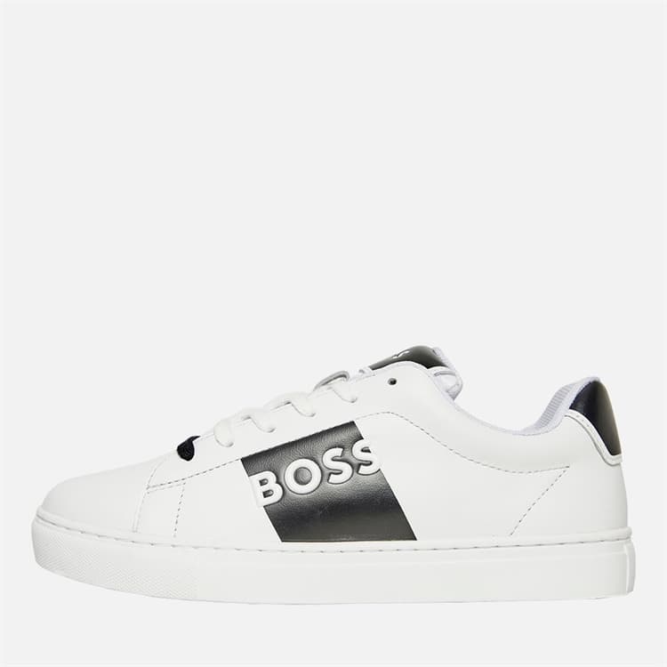 BOSS Junior Jongens Cupsole Trainers Wit