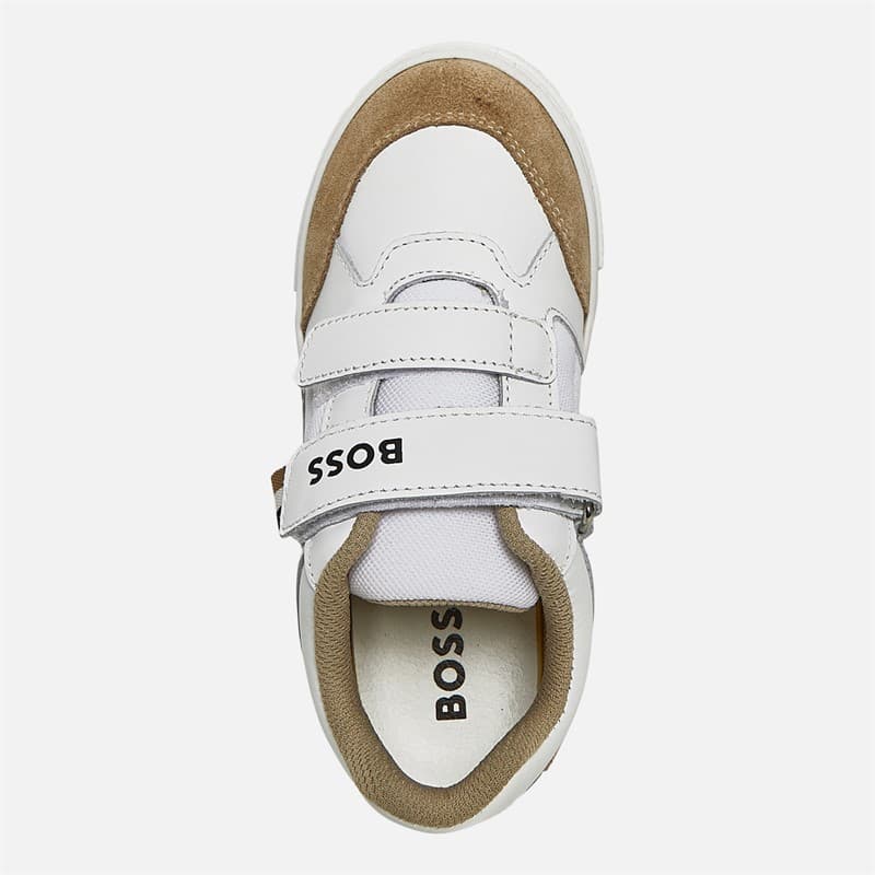 BOSS Jongens Logo Klittenband Cupzool Sneakers Wit - Afbeelding 4