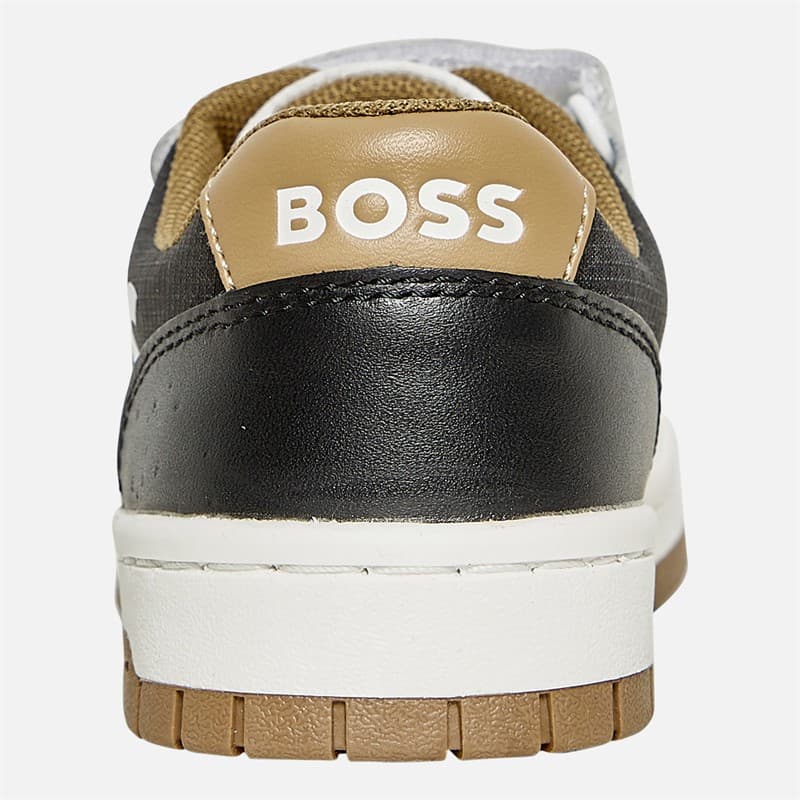 BOSS Jongens Logo Klittenband Court Sneakers Wit - Afbeelding 3