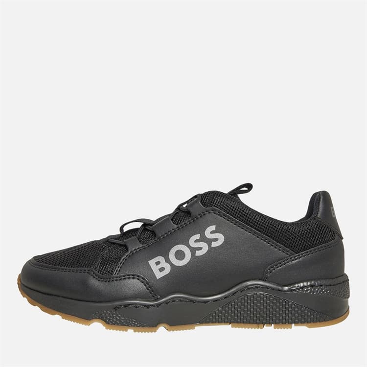 BOSS Junior Jongens Gebreide Logo Sneakers Zwart