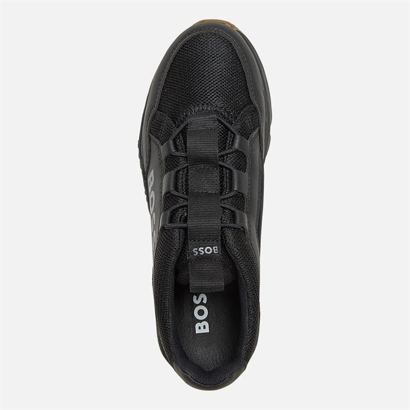 BOSS Junior Jongens Gebreide Logo Sneakers Zwart - Afbeelding 4