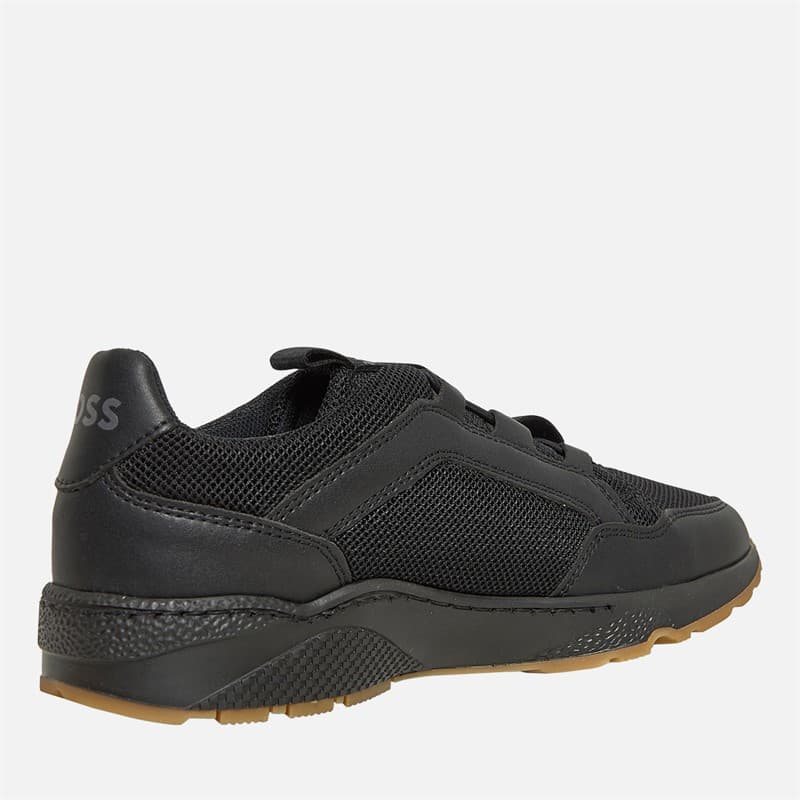 BOSS Junior Jongens Gebreide Logo Sneakers Zwart - Afbeelding 5