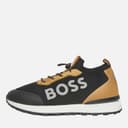 BOSS Junior Jongens gebreide logo sneakers Cookie