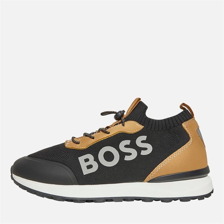 BOSS Junior Jongens gebreide logo sneakers Cookie