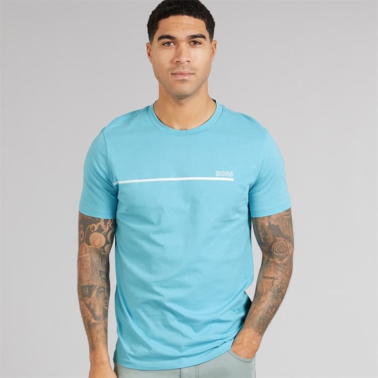 BOSS Heren Stormfish T-shirt Light/Pastel Blue